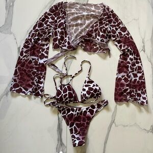 Giraffe Print Biking 3 Piece Set